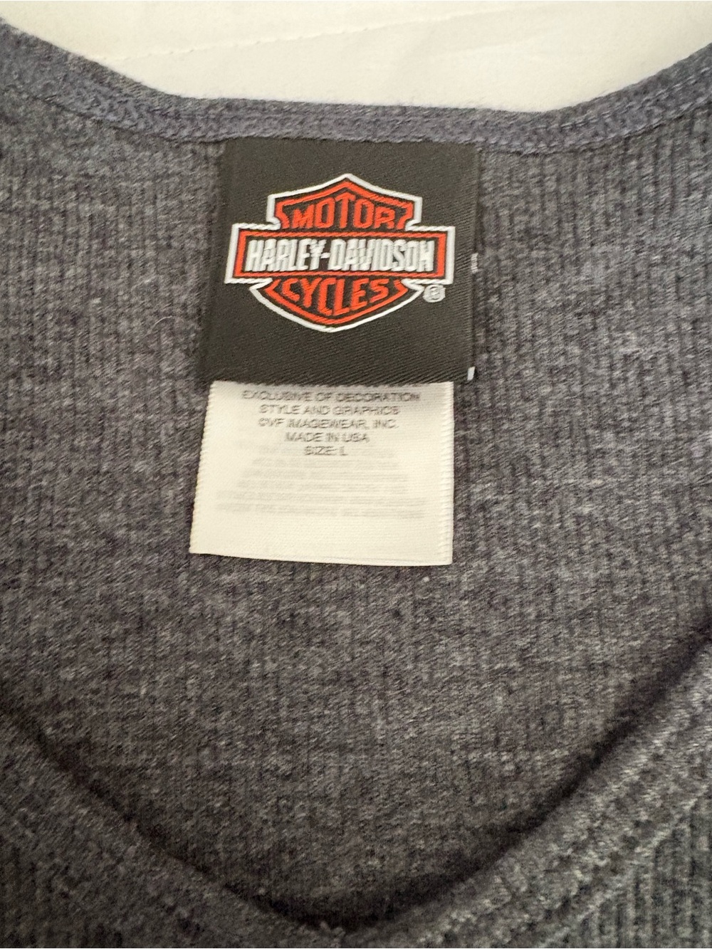 Harley-Davidson Dark Gray Tank with Pink Rhinestone Script - Picture 5 of 5